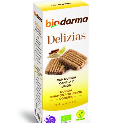 GALLETAS ECOLOGICAS DELIZIAS DE QUINOA, CANELA Y LIMON