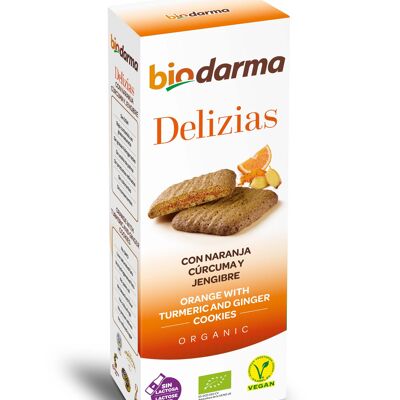 GALLETAS ECOLOGICAS DELIZIAS CON NARANJA, CURCUMA Y JENGIBRE