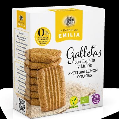 GALLETAS ECOLOGICAS DE ESPELTA Y LIMON 0% AZUCARES AÑADIDOS