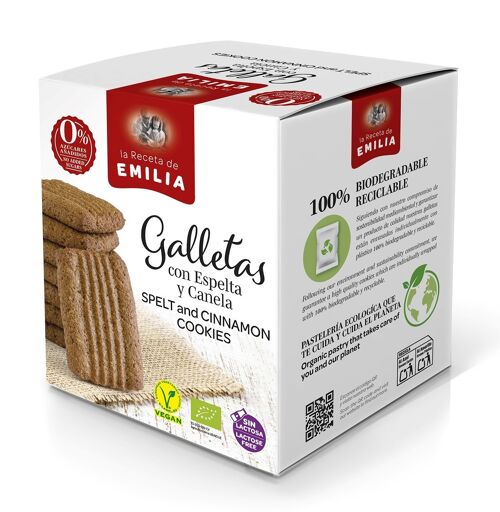 GALLETAS ECOLOGICAS 0% AZÚCAR AÑADIDO DE ESPELTA Y CANELA -LA RECETA DE EMILIA-