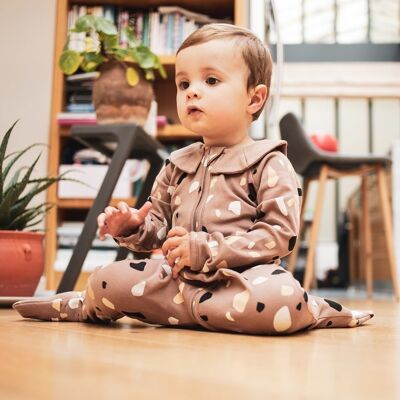Mocha Pebbles Kinderpyjama mit Reißverschluss