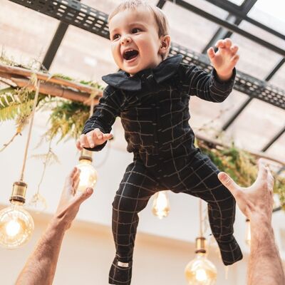 Child's Well-Zipped Carbon Check Sleepsuit