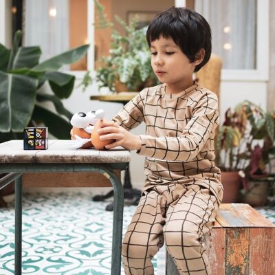 Zweiteiliger Tannin-Karo-Pyjama für Jungen und Mädchen