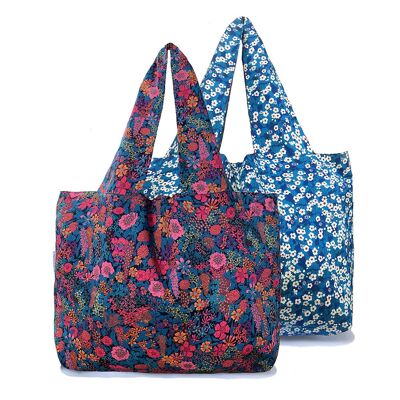 Sac Naiade réversible coton Liberty rose/bleu