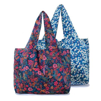 Naiade bag reversible cotton Liberty pink/blue