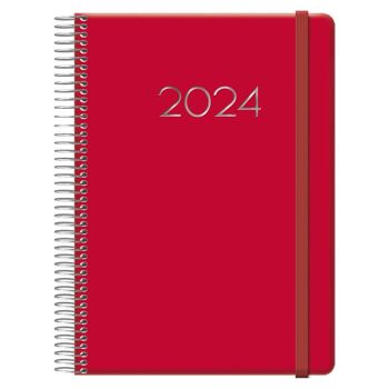 Dohe - Agenda 2024 - Page Jour - Format : 15x21 cm (A5) - 336 pages - Reliure spirale - Couverture rigide - Modèle Denver 1