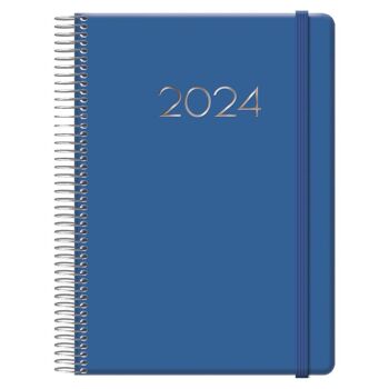 Dohe - Agenda 2024 - Page Jour - Format : 15x21 cm (A5) - 336 pages - Reliure spirale - Couverture rigide - Modèle Denver 3