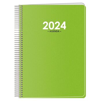 Dohe - Agenda 2024 - Page Jour - Format : 15x21 cm (A5) - 336 pages - Reliure spirale - Couverture plastique rigide - Modèle Métropole 2
