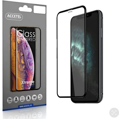 Accetel Verre Trempé Protecteur Couche Noire (Modèles iPhone)