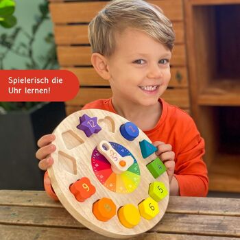 "Kronolino" - horloge d'apprentissage en bois pour enfants 2