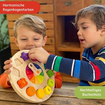 "Kronolino" - horloge d'apprentissage en bois pour enfants 5