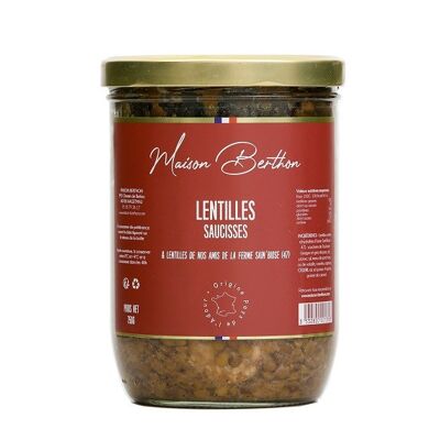 Saucisses Lentilles vertes cuisinées & Ferme Sain'Biose