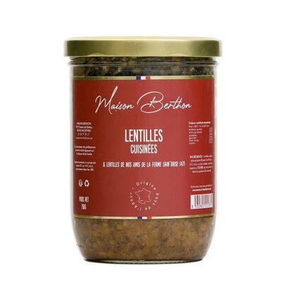 Lenticchie verdi cotte e fattoria Sain'Biose