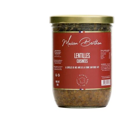 Cooked green lentils & Sain'Biose farm