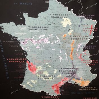 Carte des VINS de France AOC - Affiche 70x100cm 4