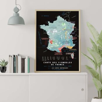 Carte des VIGNOBLES de France - Affiche 50x70cm 4