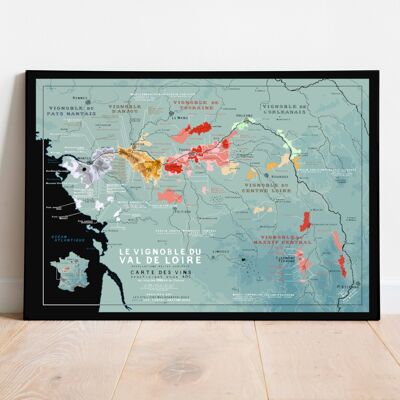 LOIRE WINE Map - Poster 70x50cm