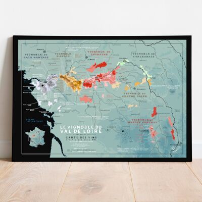 MAPA DE VINOS DEL LOIRA - Póster 70x50cm - ACTUALIZADO EN 2025