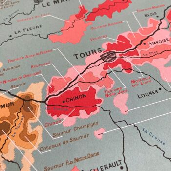 Carte des VINS DE LOIRE - Affiche 70x50cm 3