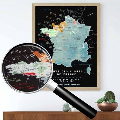 Map of CIDERS of France - Poster 50x70cm