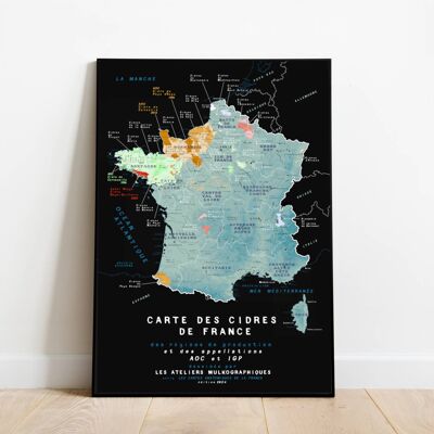 Map of CIDERS of France - Poster 50x70cm - UPDATED IN 2025