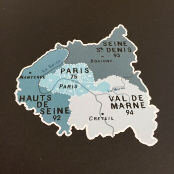 Carte des RÉGIONS et départements et  de France - Affiche 50x70cm 3