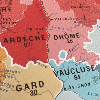 Carte des RÉGIONS et départements et  de France - Affiche 50x70cm 6
