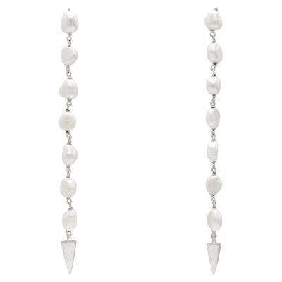 Astral silver pearl earrings