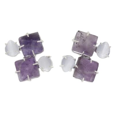 Iuna purple amethyst silver earrings