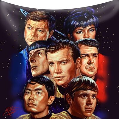 Fleece Blanket / Throw / Tapestry - Star Trek Collage - Artwork by Rick Melton