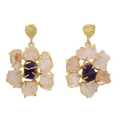 Dunya rose quartz earrings