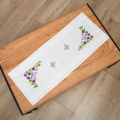 Butterfly Embroidery DIY Table Runner Kit, 40 x 100 cm