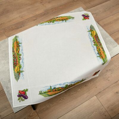 Mediterranean Cross Stitch DIY Table Topper Kit, 90 x 90 cm