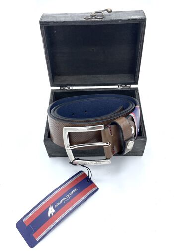 Cintura in cuoio, Marca Armata di mare, con scatola in legno. art. IDK310-40 1