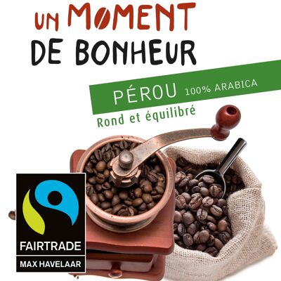 Café bio & Équitable "Un Moment de Bonheur", PÉROU - 5 KG GRAINS VRAC