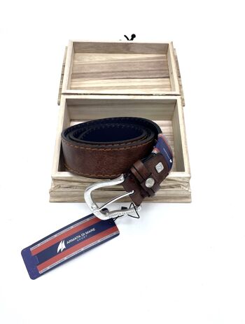 Cintura in cuoio, Marca Armata di mare, avec scatola in legno, regalo di Natale.  art. IDK316-40 1