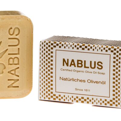 Nablus Soap Organic Olive Oil Soap Natural olive oil, PALM OIL-FREE, VEGAN, unscented & moisturizing, suitable for all skin types, 100g