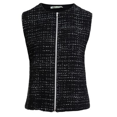 Gilet con dettaglio cravatta in nero