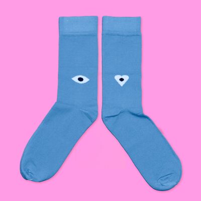 "Guiñu" Socks light blue