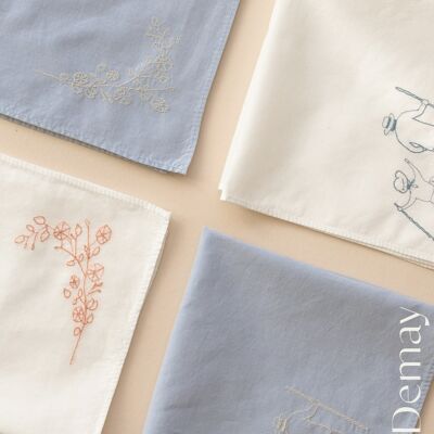 Les Brodés handkerchiefs pack - 10 handkerchiefs