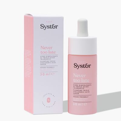 Syster - Triple hyaluronic acid face serum - Anti-wrinkle face serum - Moisturizing and illuminating face serum with Jojoba and Argan Oil - Vegan, Made in Italy, Without Parabens and Silicones - 30ml