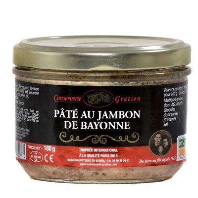 Paté di prosciutto di Bayonne, conserve GRATIEN, verrina 180 g