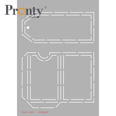 Pronty Crafts Stencil Etiqueta y sobre A4