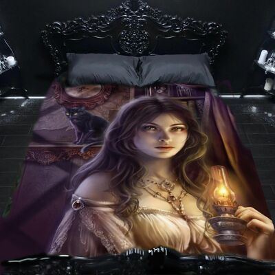 Bedspread Fleece Blanket - Witching Hour - Artwork by Cris Ortega