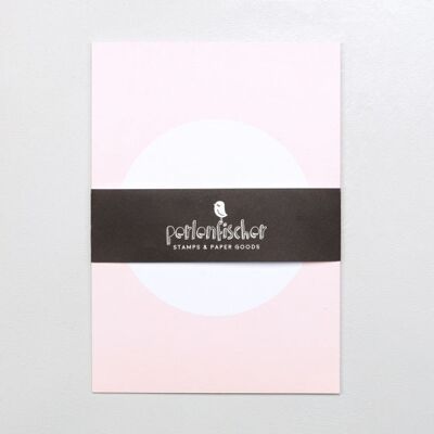 5 Postcards Dot Soft Pastel Pink