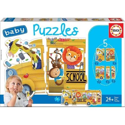 Baby puzzle Bus animalitos 5 piezas