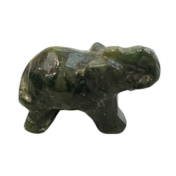 Éléphant en pierre gemme, 2,5x1,5x1cm, agate mousse 2