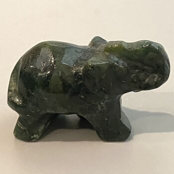 Éléphant en pierre gemme, 2,5x1,5x1cm, agate mousse 3