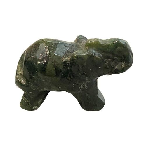 Gemstone Elephant, 2.5x1.5x1cm, Moss Agate