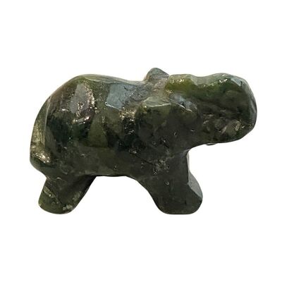 Elefante de piedras preciosas, 2,5x1,5x1 cm, ágata musgosa